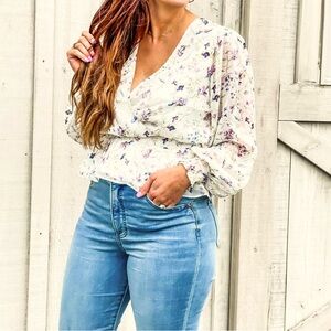 Express Peplum Floral Blouse
